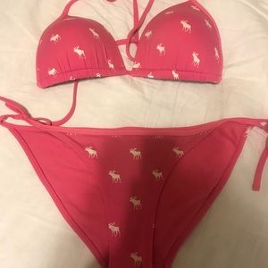 Abercrombie pink and white bikini